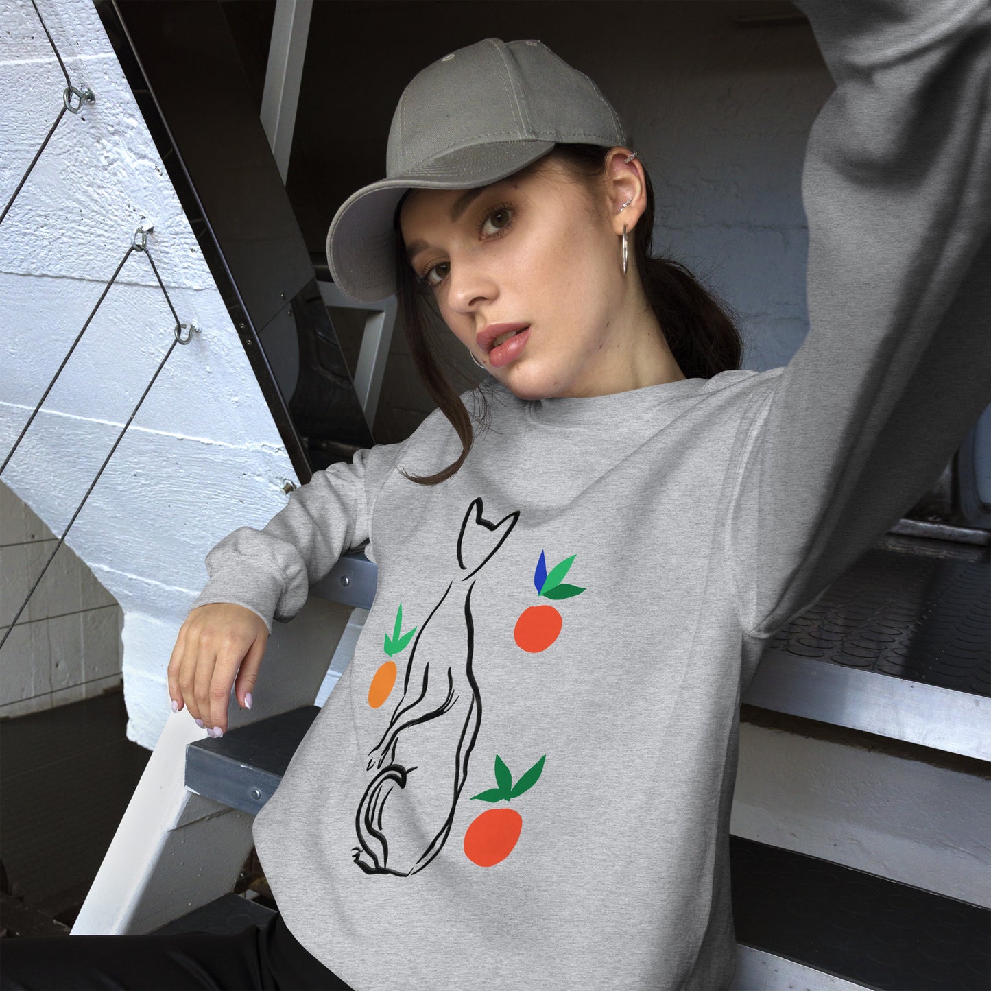 Cat and Oranges Sweatshirt [4 colors]