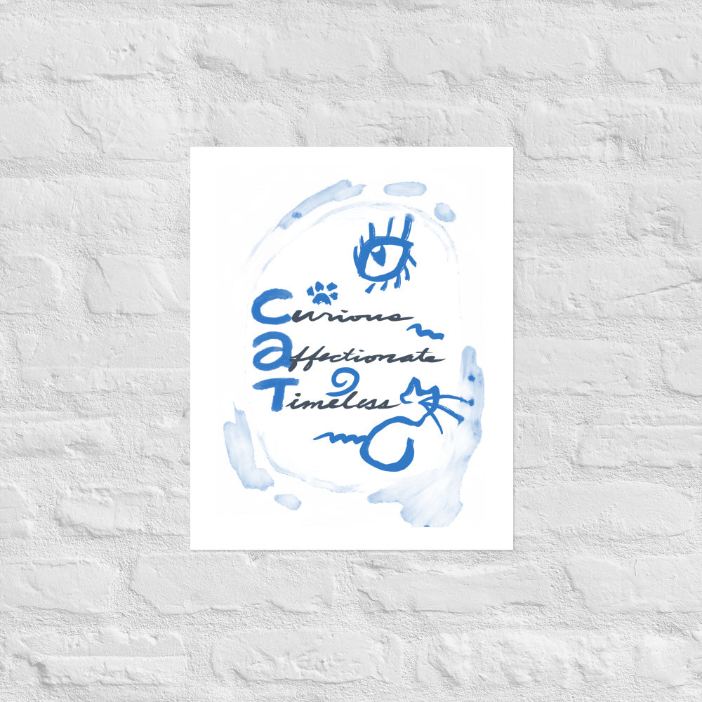 cat quote poster with an abstract illustration