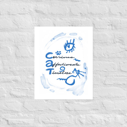 cat quote poster with an abstract illustration